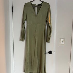 ASOS Sage Green Long Sleeve Dress